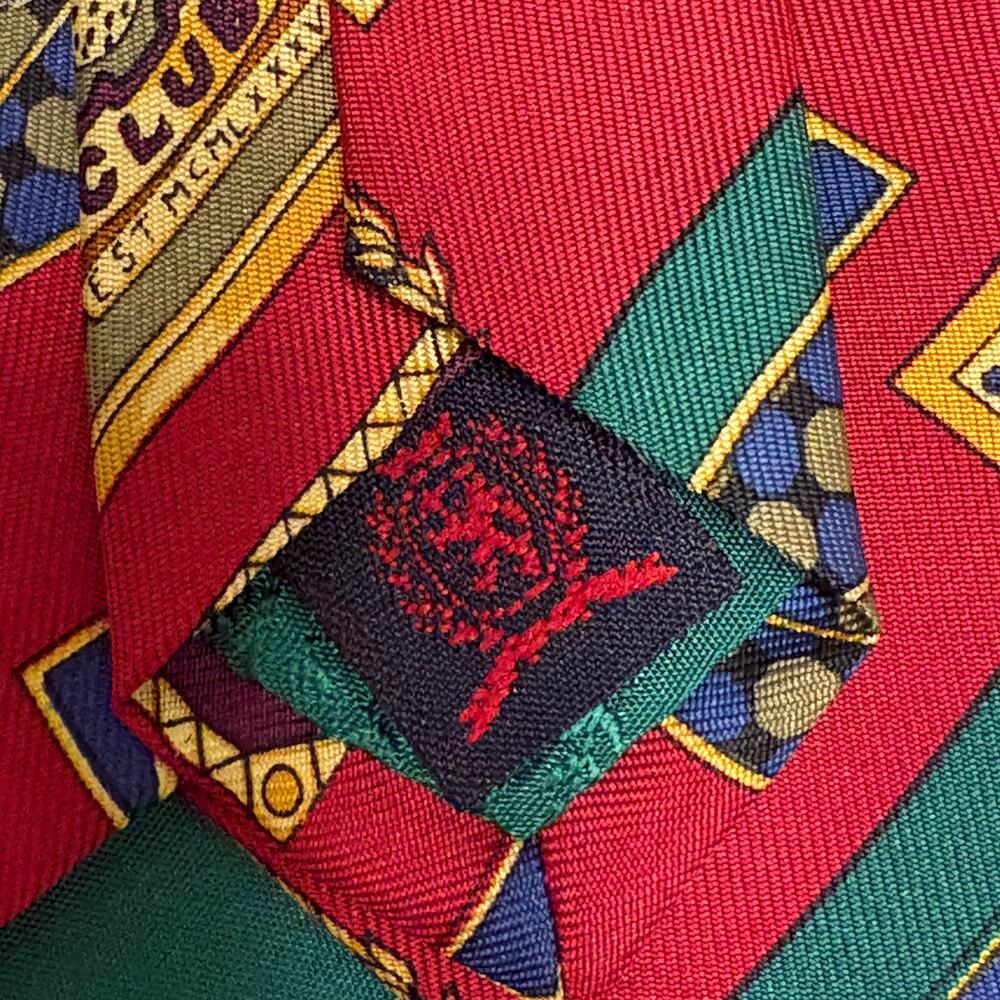 Vintage Tommy Hilfiger 100% Italian Silk Golf Themed Neck Tie Red Preppy - Picture 6 of 7